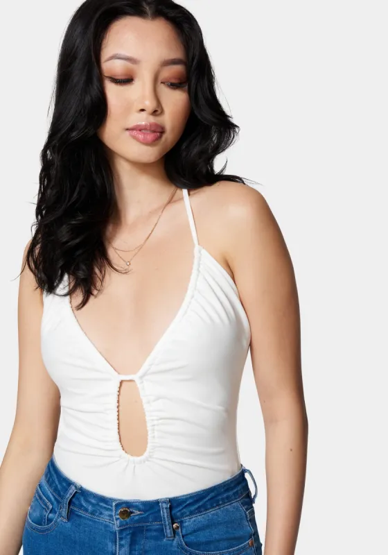 Multi Keyhole Halter Top sold by Bebe