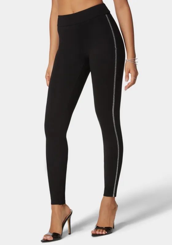 High Waist Rhinestone Detail Pdr Legging sold by Bebe