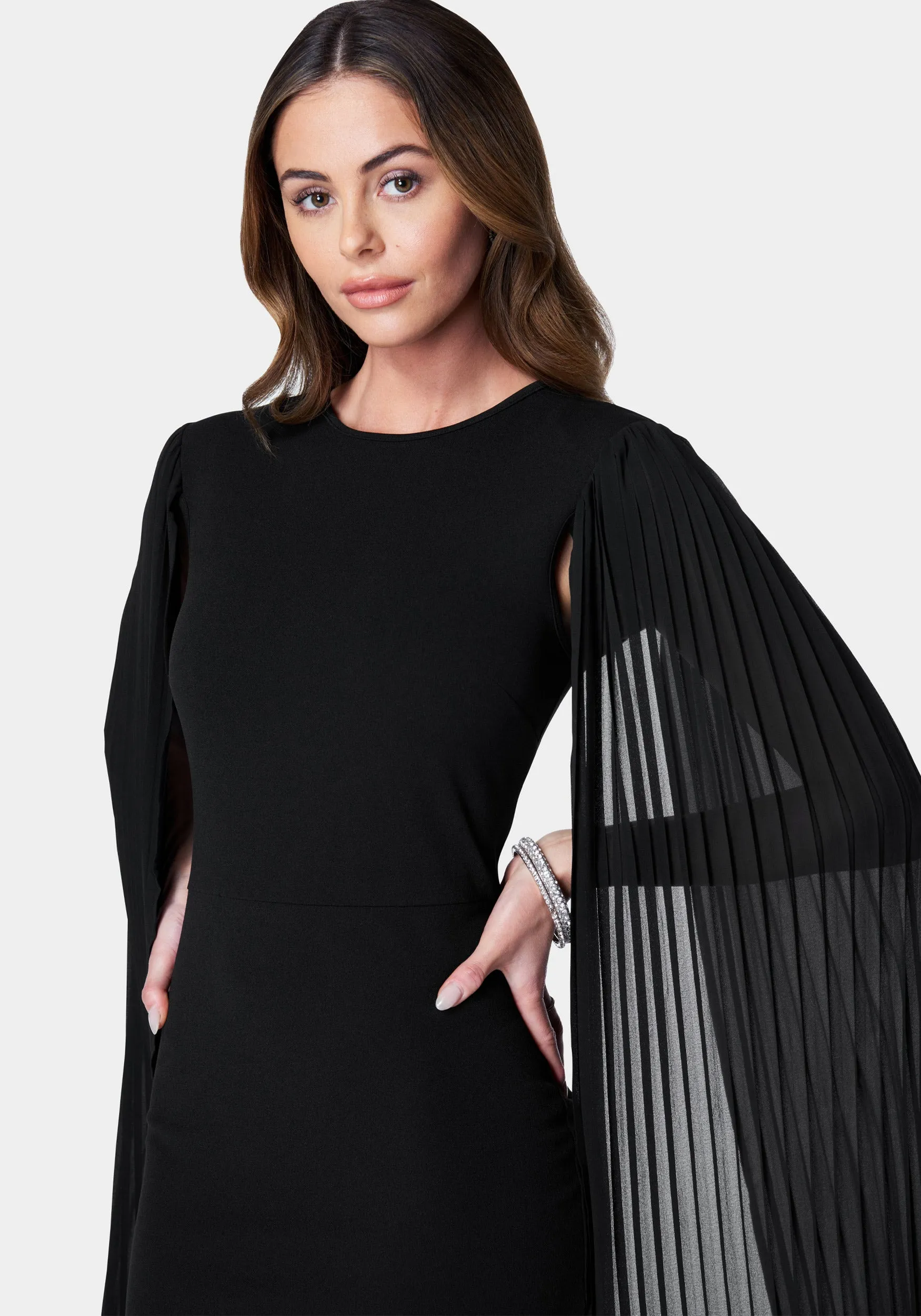 Cape Sleeve Midi Dress sold by Bebe product image thumbnail 4