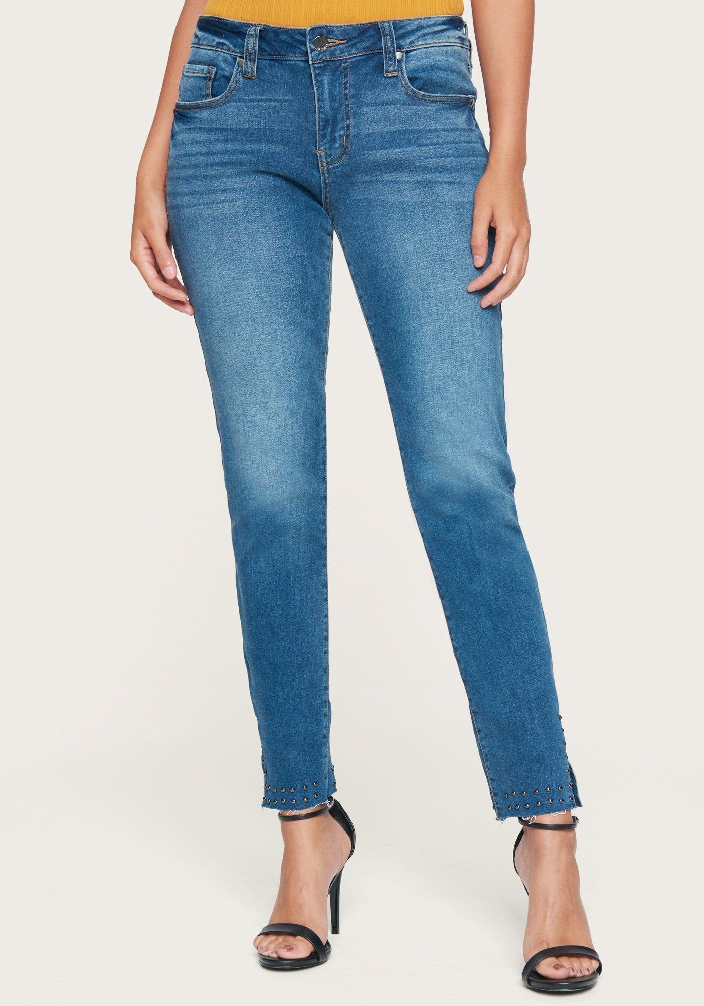 Stud Detail Skinny Jeans sold by Bebe