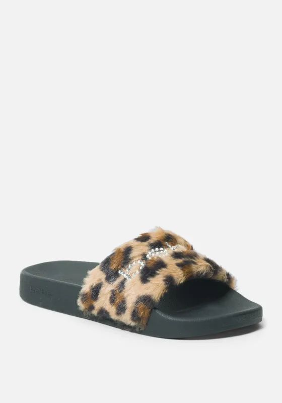 Furiosa Faux Fur Slides sold by Bebe