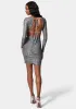 Open Back Sparkle Mini Dress sold by Bebe