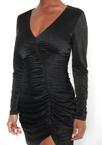 Shiny Ruched Knit Dress sold by Bebe