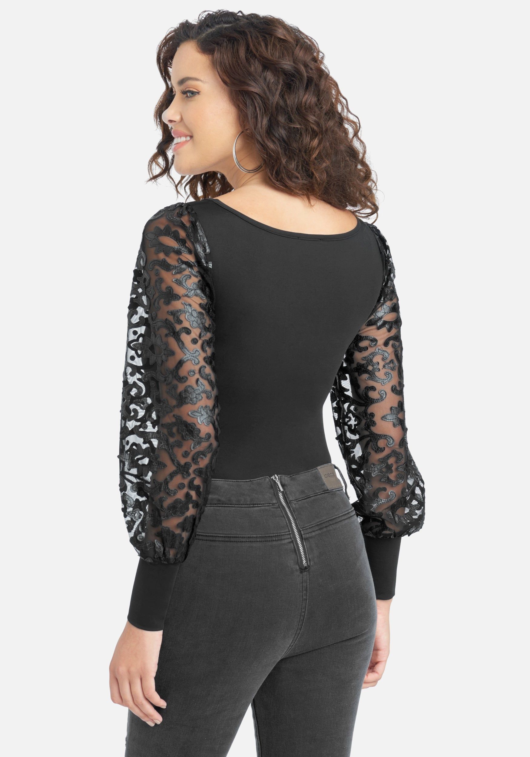 Embroidered Puff Sleeve Top sold by Bebe product image thumbnail 4