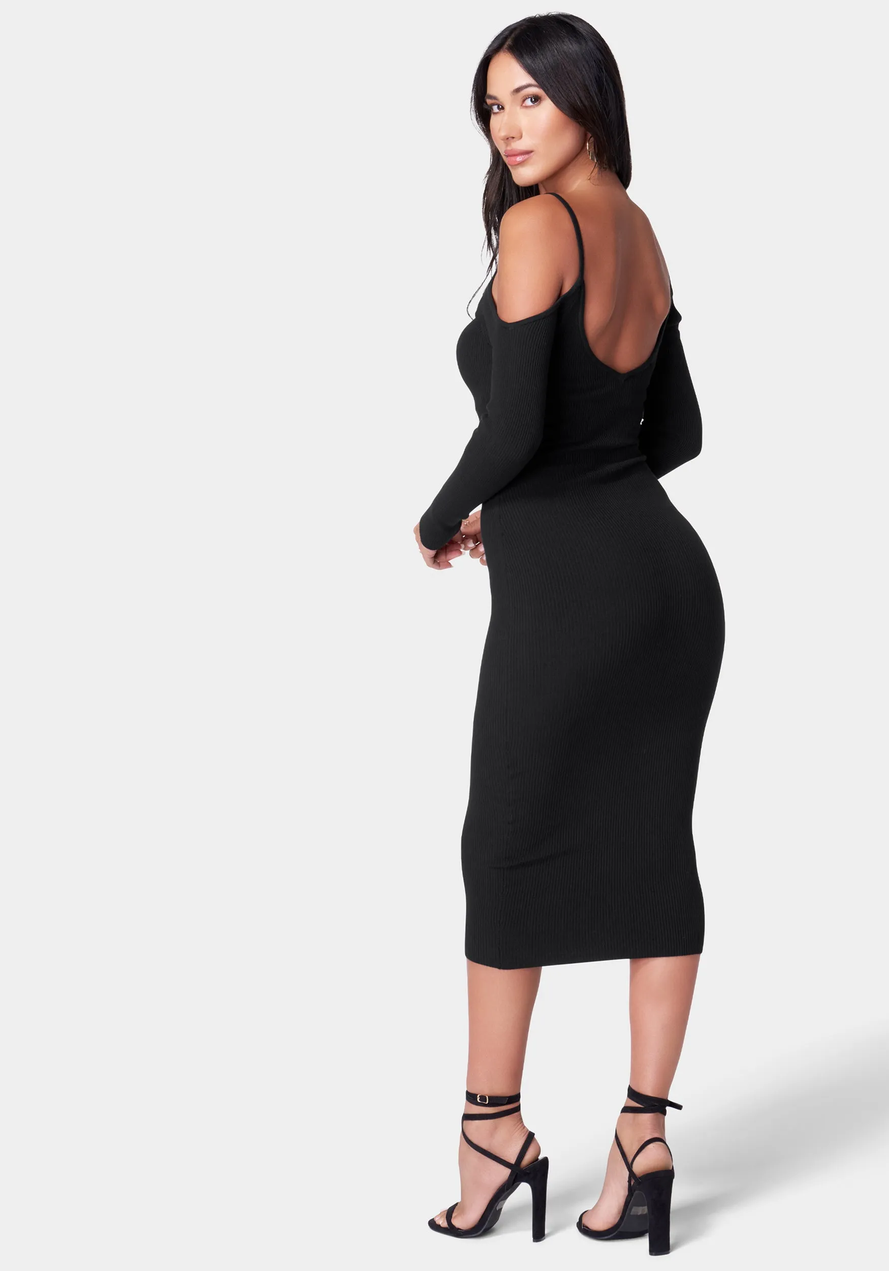 Cold Shoulder Knit Midi Dress sold by Bebe product image thumbnail 3