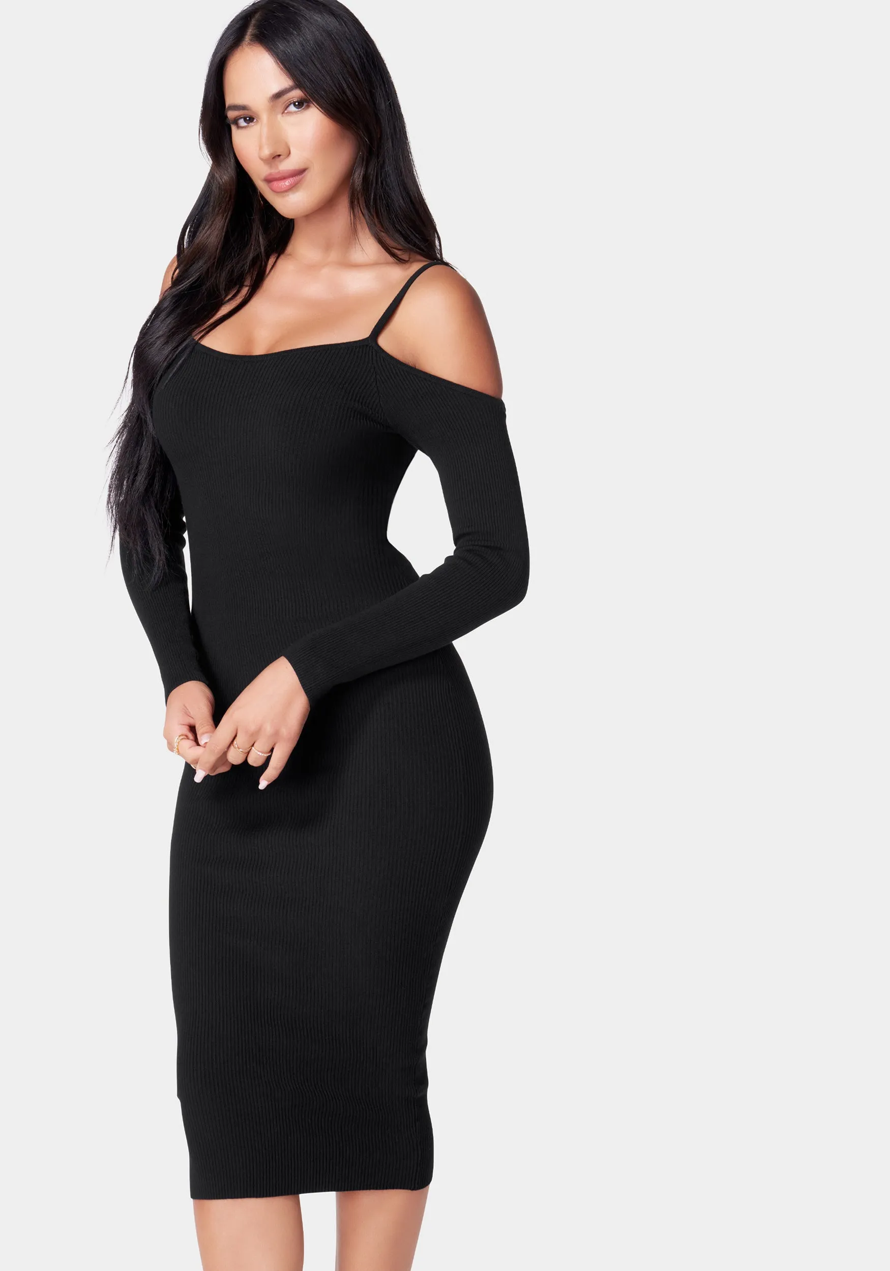 Cold Shoulder Knit Midi Dress sold by Bebe product image thumbnail 2