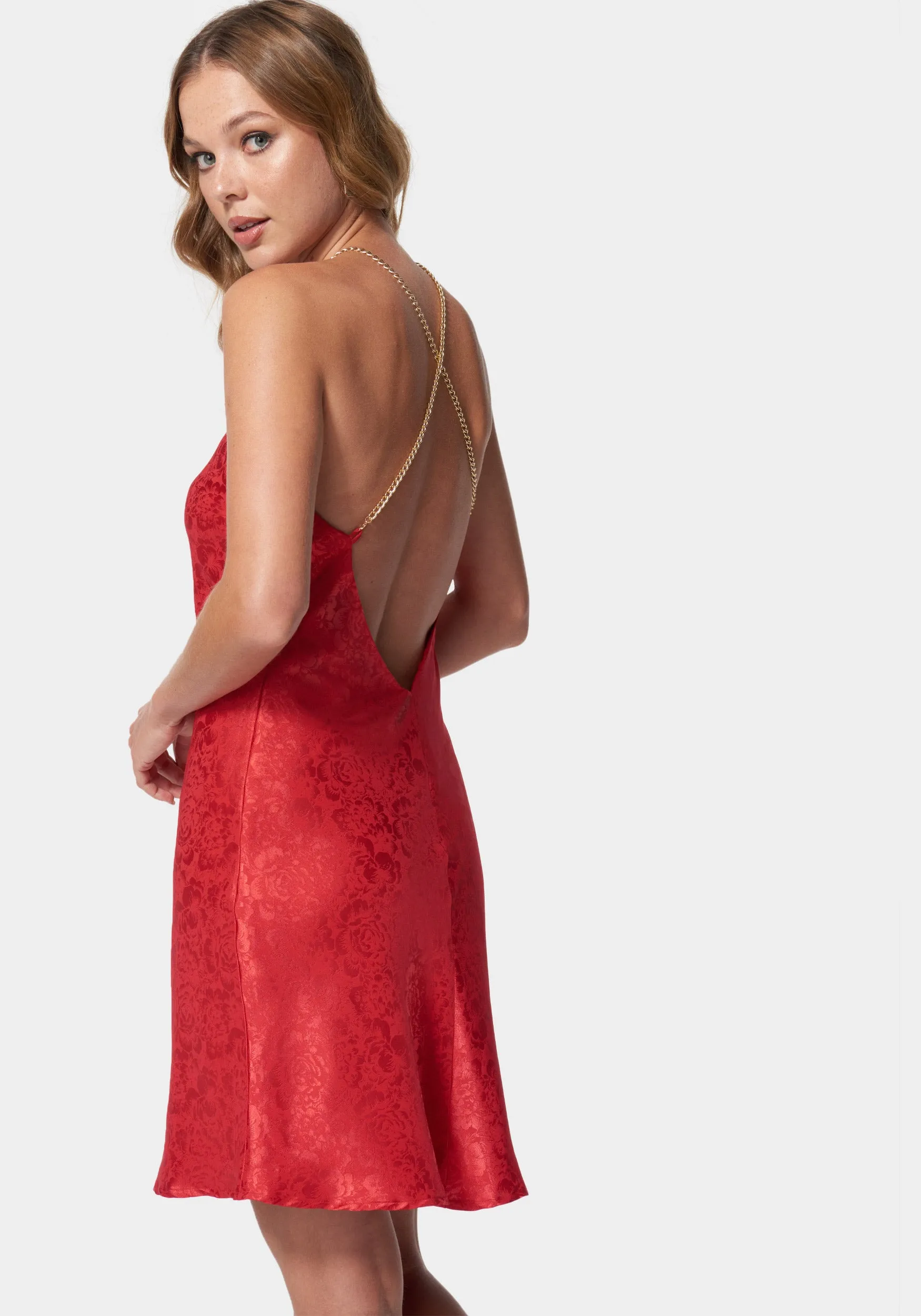 Satin Jacquard Slip Dress sold by Bebe product image thumbnail 3
