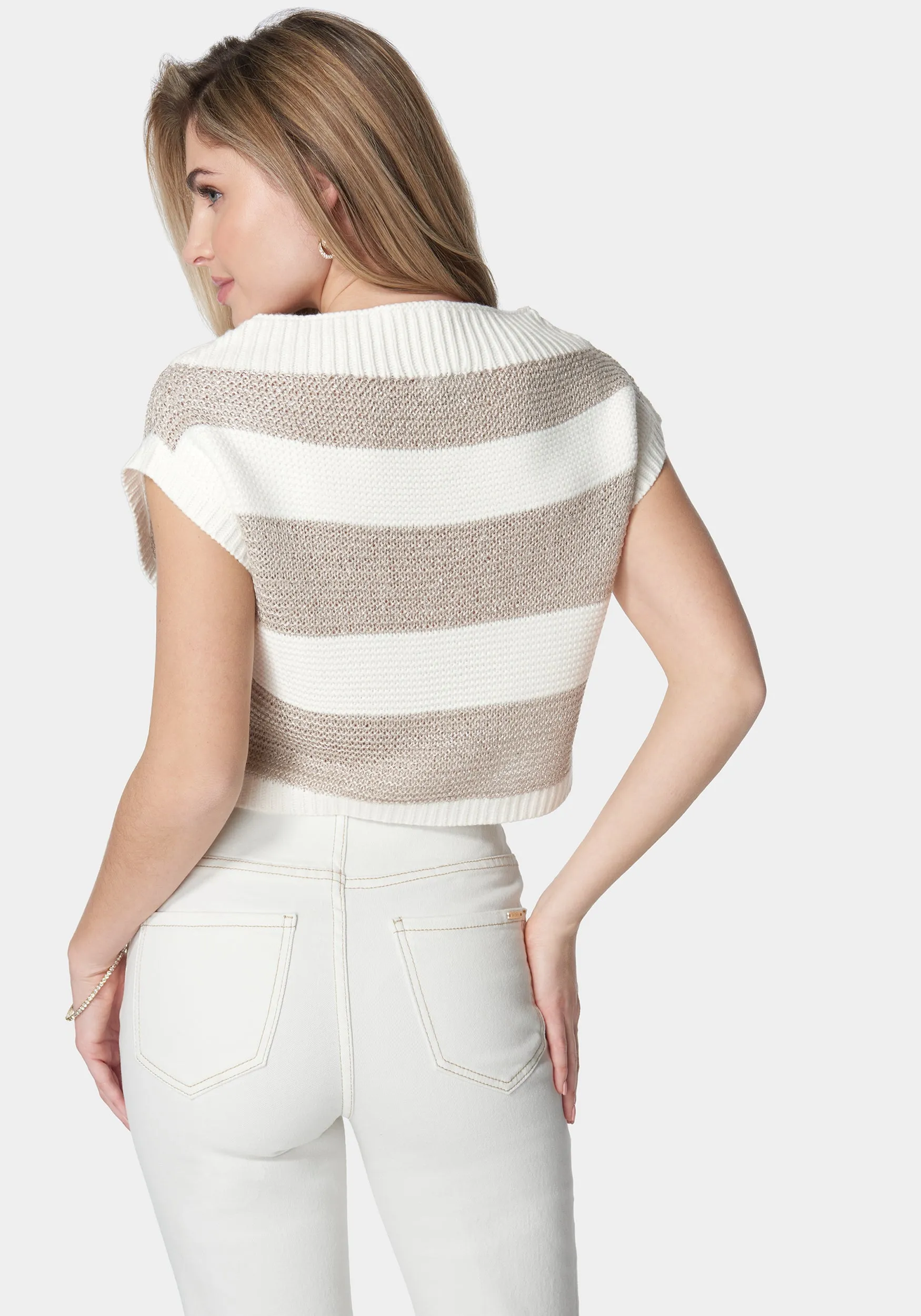 Drop Shoulder Sequin Detail Sweater Top sold by Bebe product image thumbnail 3