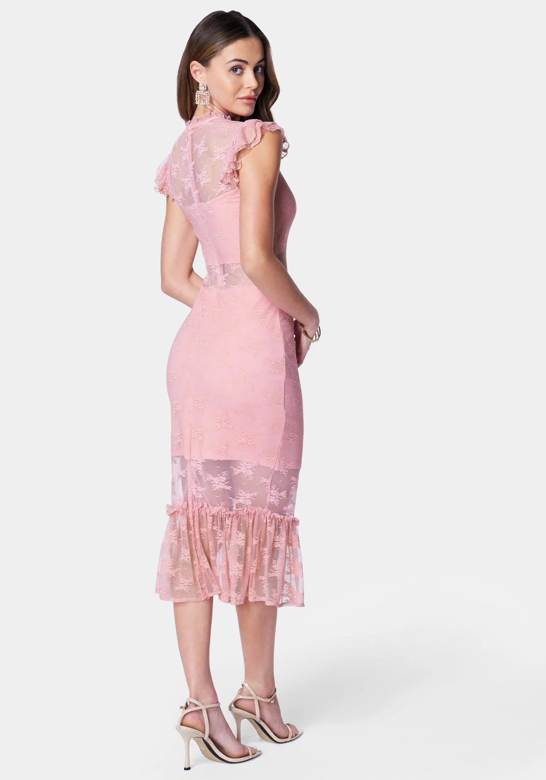 Illusion Lace Midi Dress sold by Bebe product image thumbnail 3