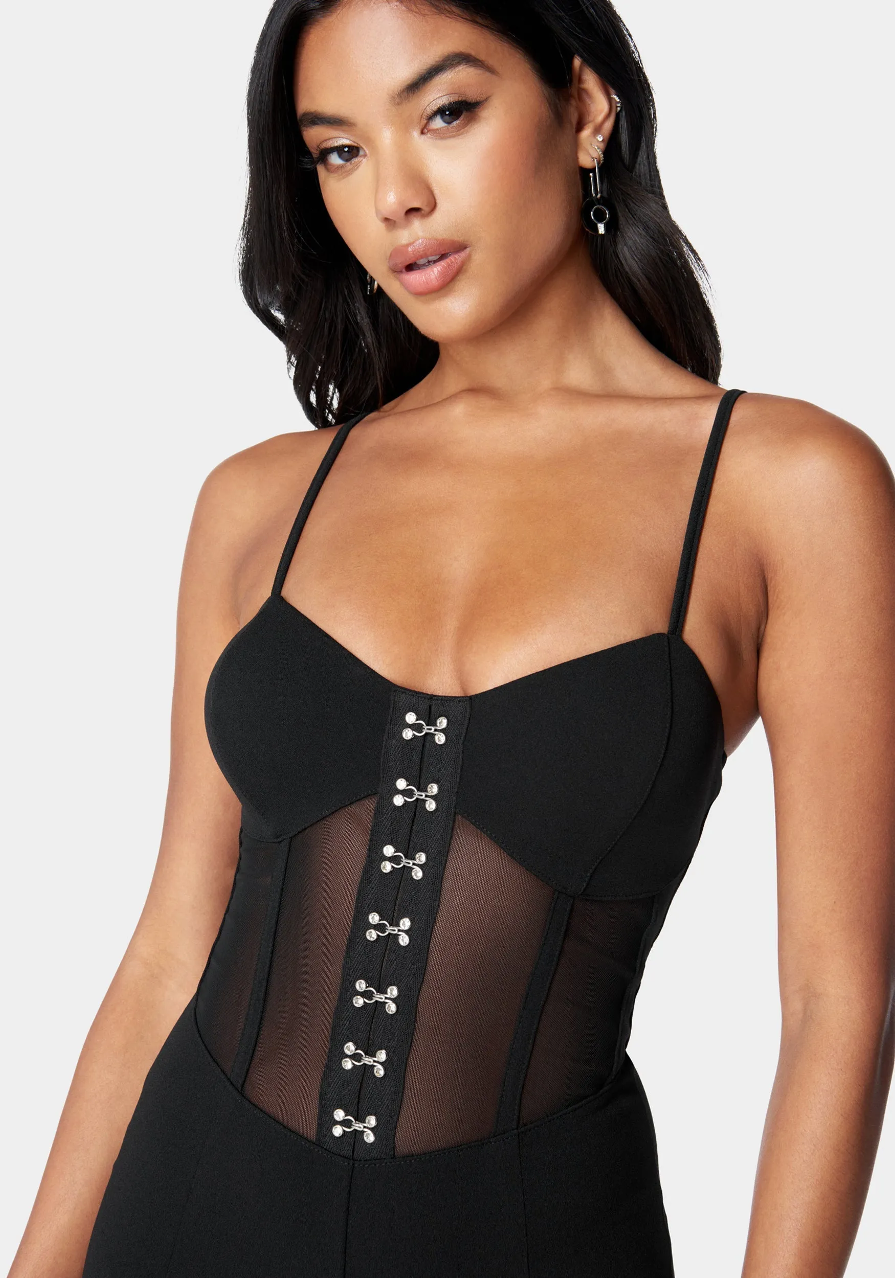 Corset Waist Slim Leg Jumpsuit sold by Bebe product image thumbnail 4