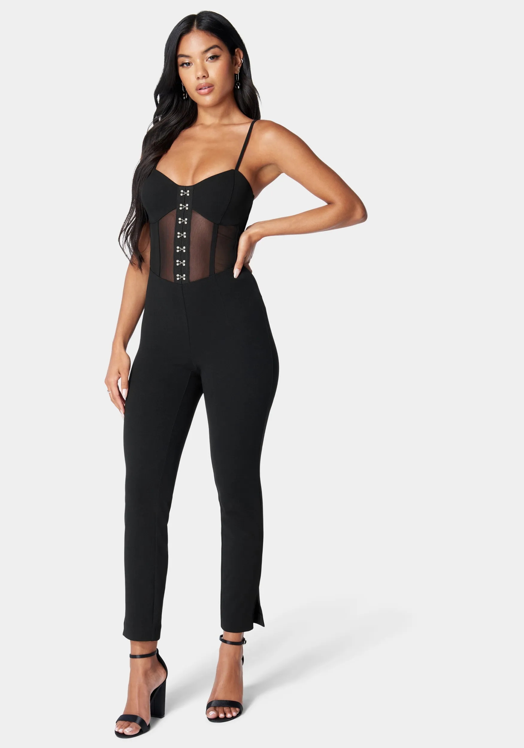 Corset Waist Slim Leg Jumpsuit sold by Bebe