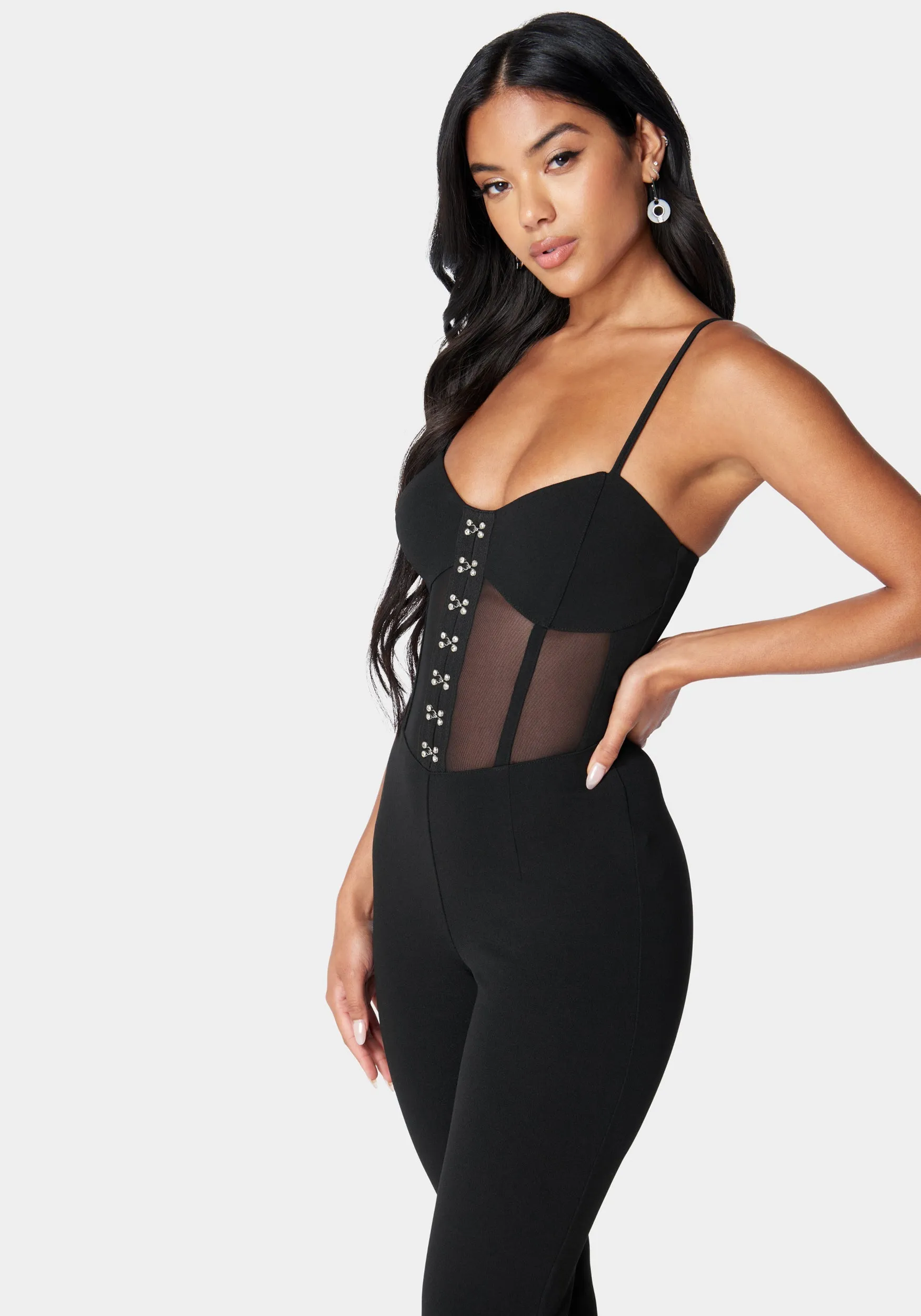 Corset Waist Slim Leg Jumpsuit sold by Bebe product image thumbnail 2