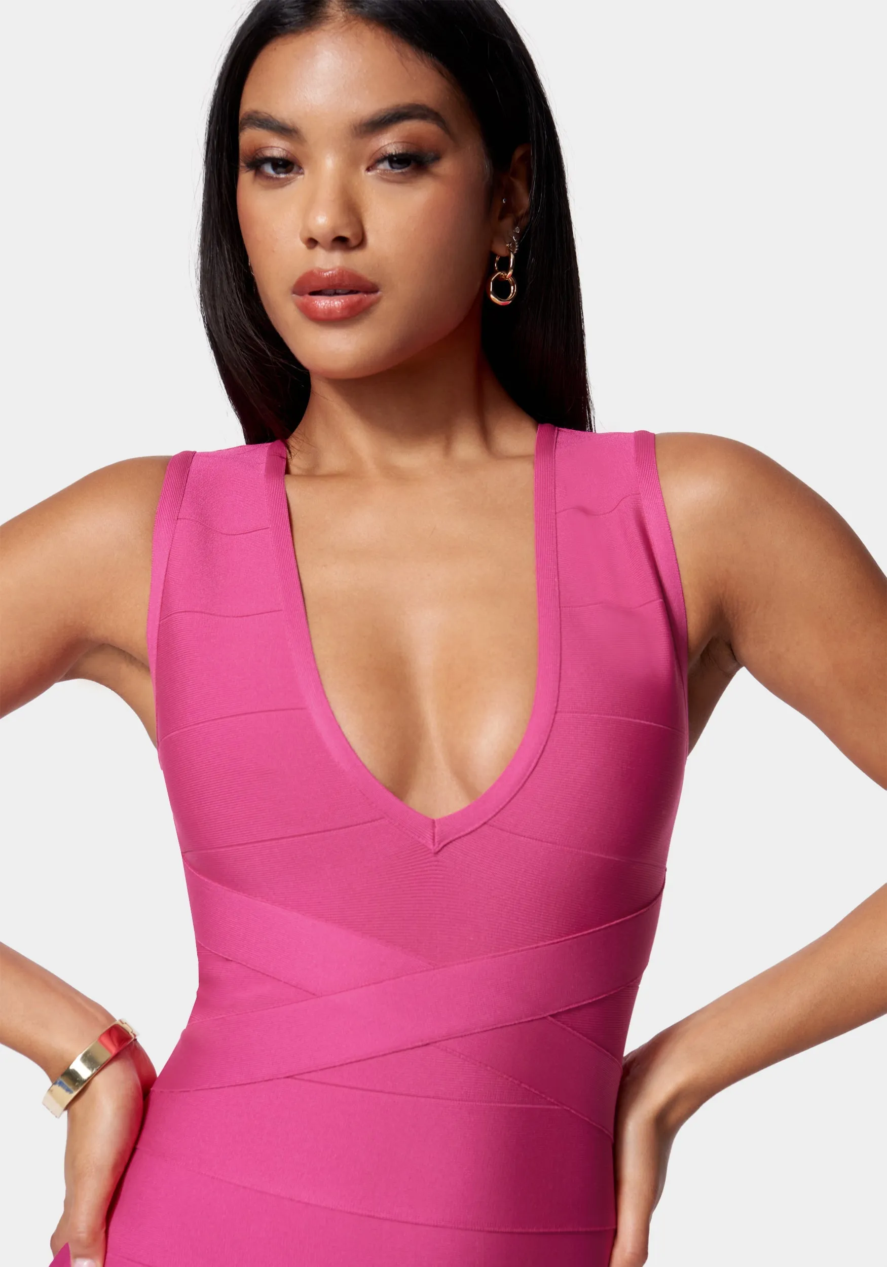 Luxe Bandage Double V Gown sold by Bebe product image thumbnail 4