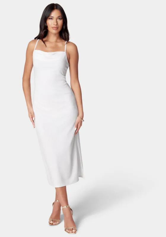 Cowl Neck Shine Dress sold by Bebe