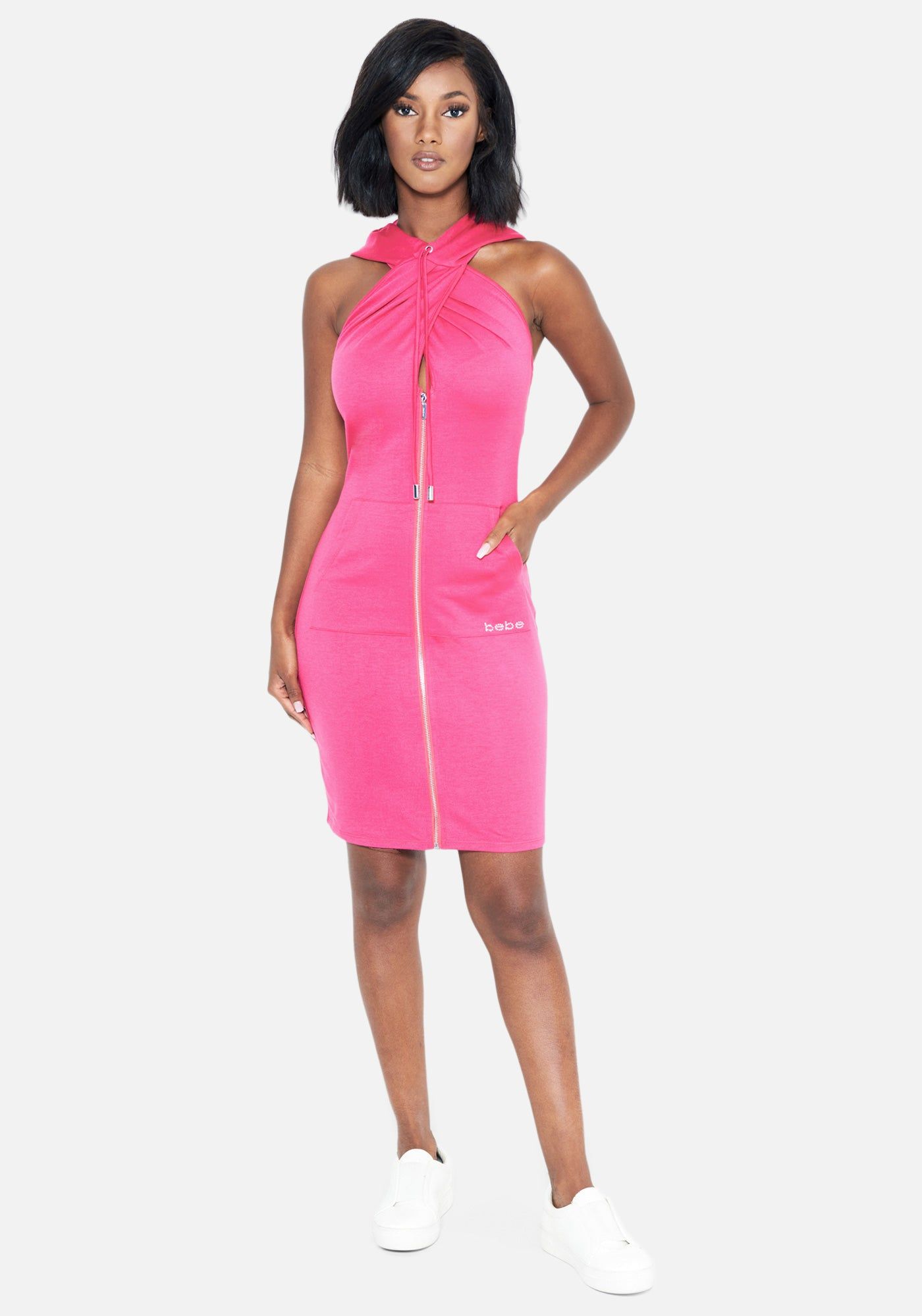 French Terry Halter Tank Dress sold by Bebe