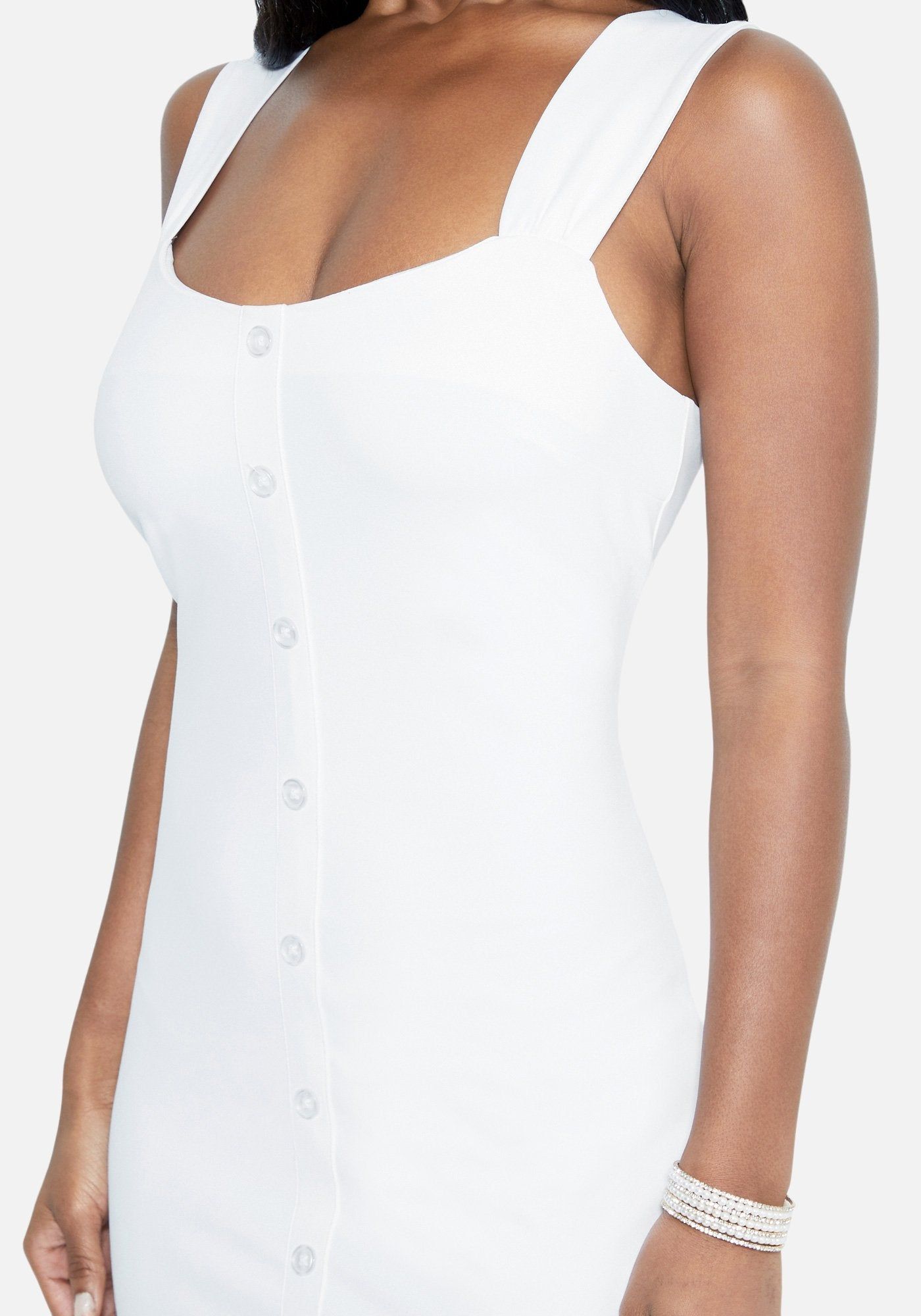 Button Detail Ponte Mini Dress sold by Bebe product image thumbnail 4