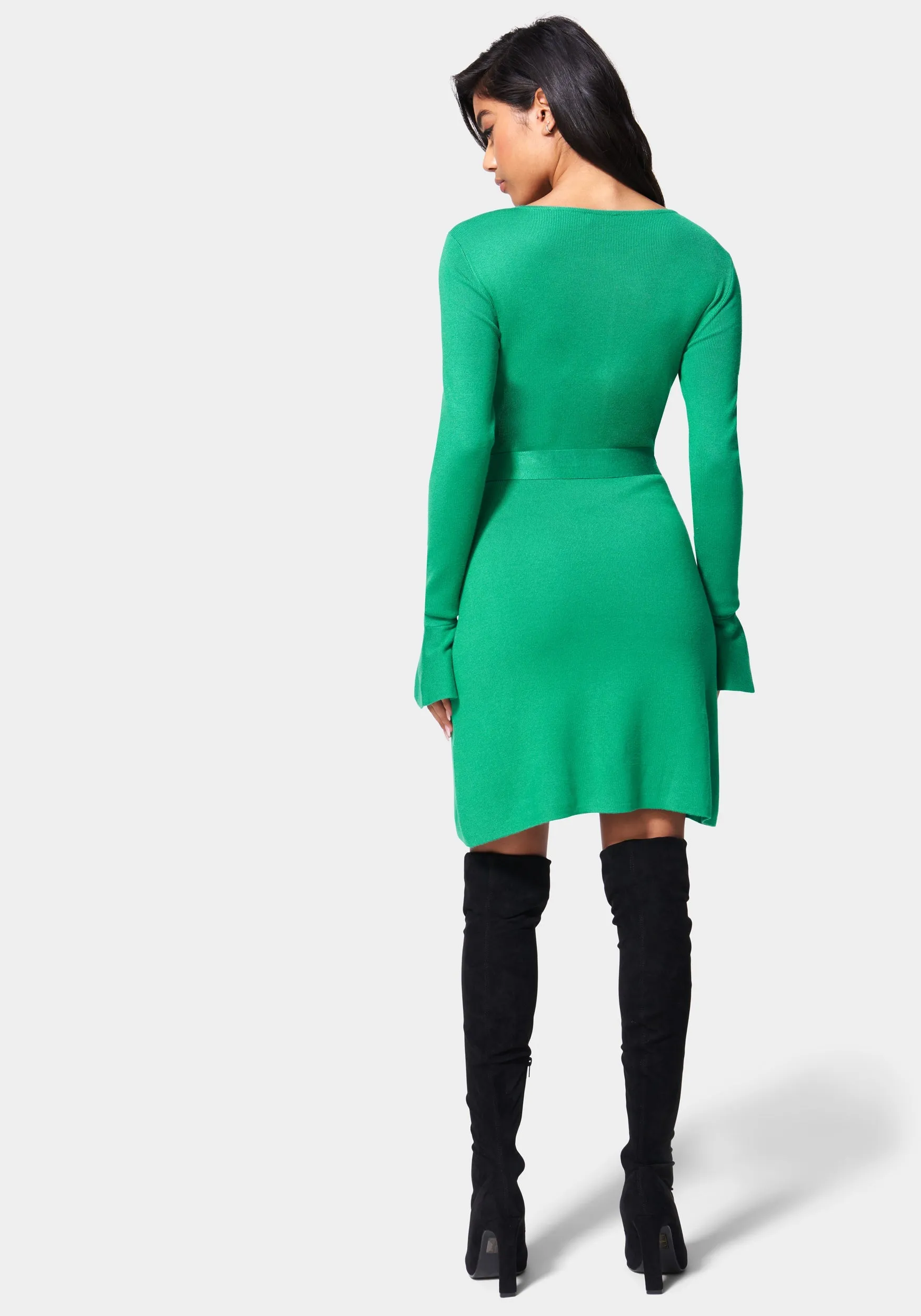 Bell Sleeve Belted Sweater Dress sold by Bebe product image thumbnail 3
