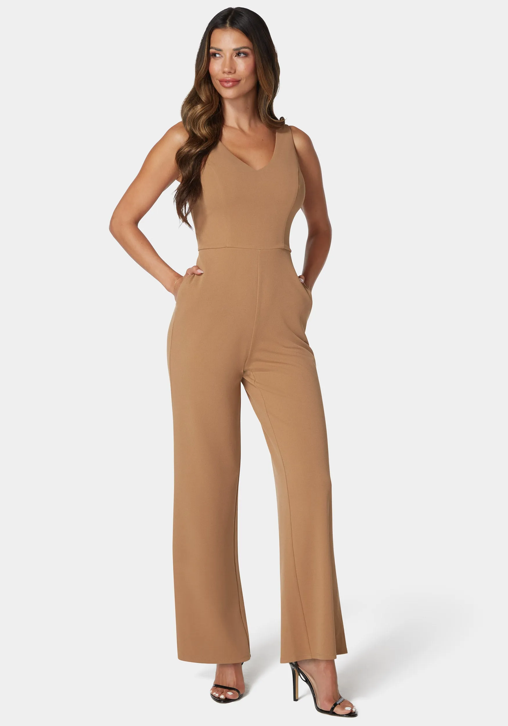 V Neck Core Jumpsuit sold by Bebe