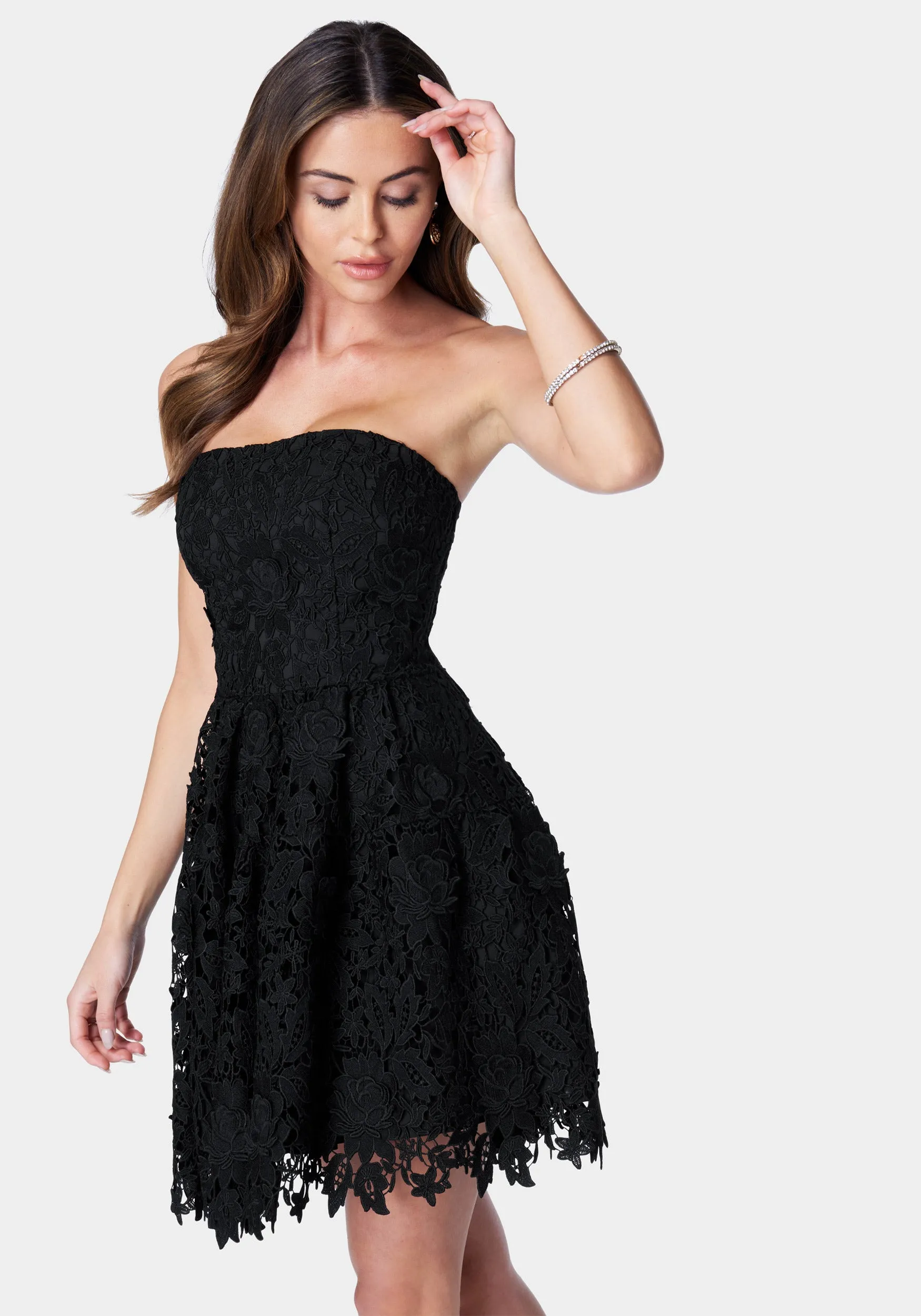 Strapless Lace Cupcake Dress sold by Bebe product image thumbnail 2