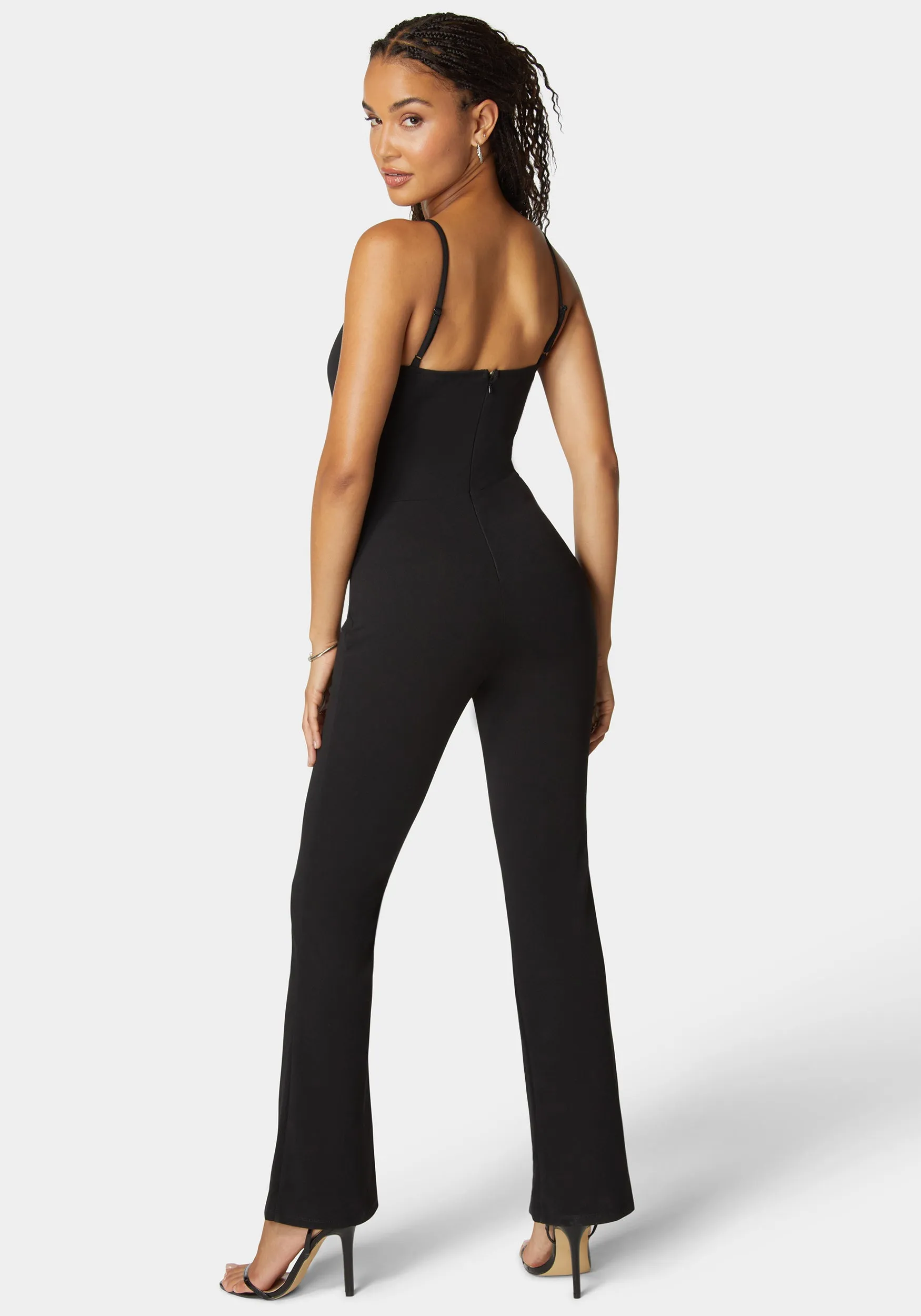 Twist Front Wide Leg Jumpsuit sold by Bebe product image thumbnail 4