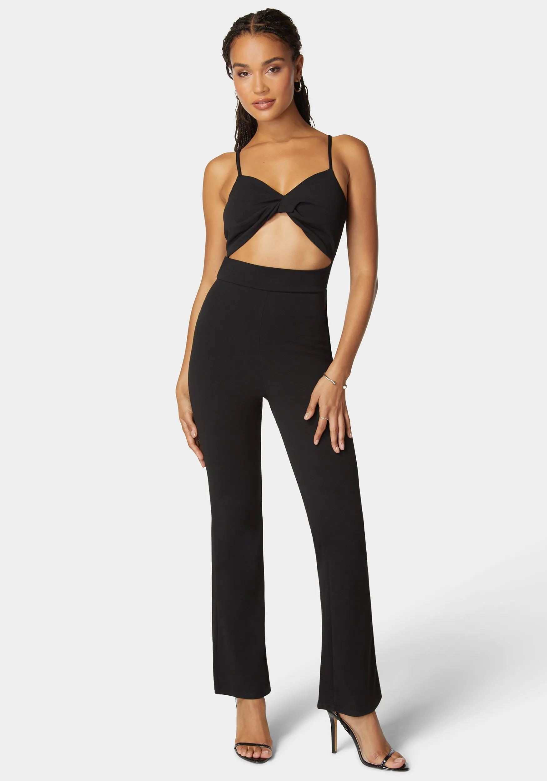 Twist Front Wide Leg Jumpsuit sold by Bebe product image thumbnail 2