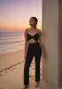 Twist Front Wide Leg Jumpsuit sold by Bebe