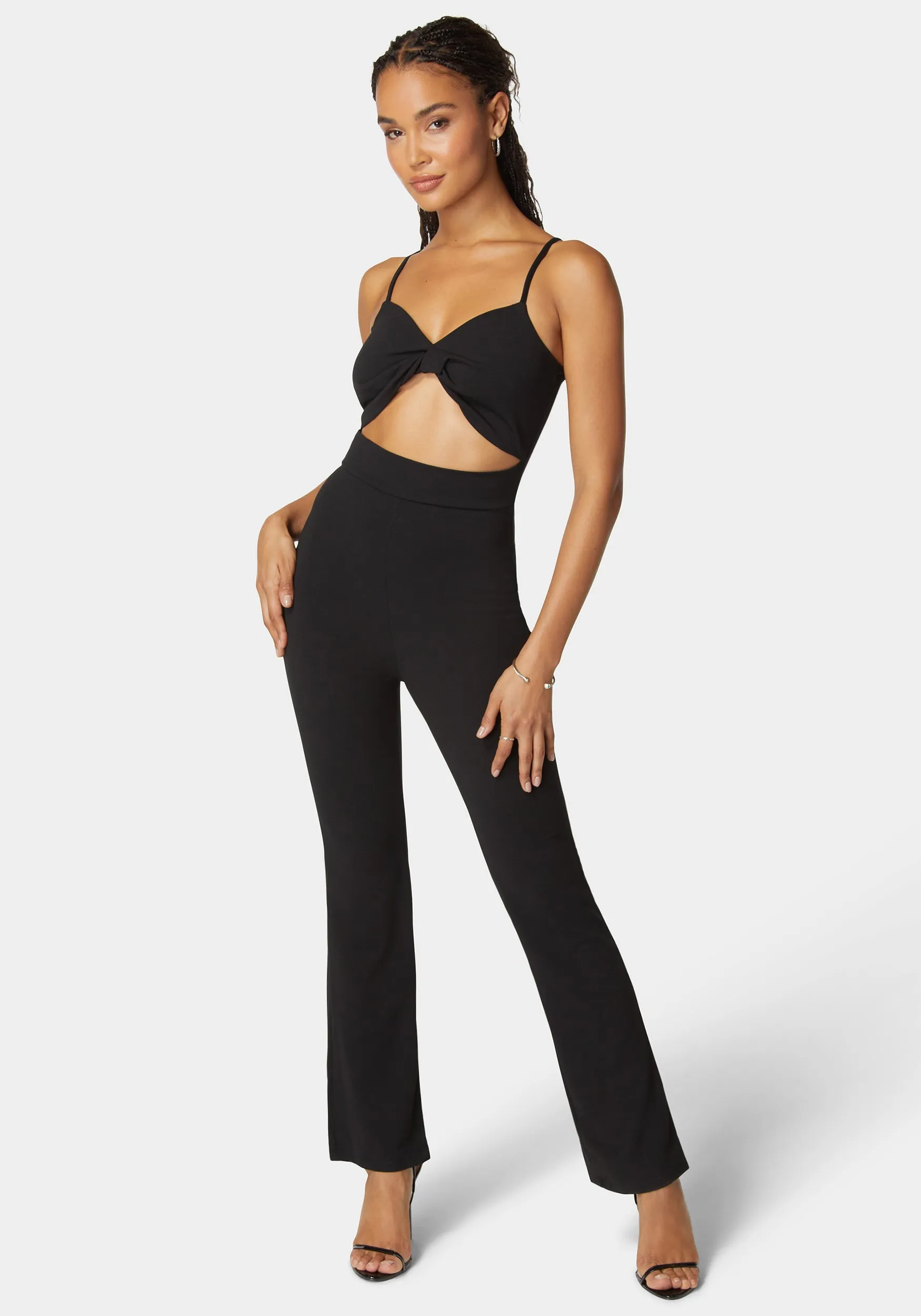 Twist Front Wide Leg Jumpsuit sold by Bebe product image thumbnail 3
