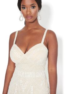 Allover Beaded Mini Dress sold by Bebe