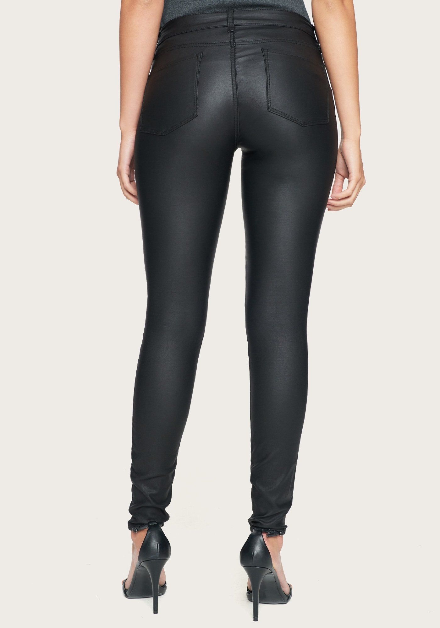 Coated Moto Skinny Jeans sold by Bebe product image thumbnail 3