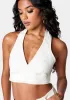 Deep V Neck Cropped Halter Denim Top sold by Bebe