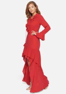Ruffled Hi-Lo Gown sold by Bebe