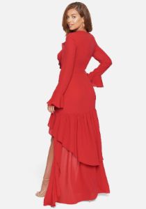 Ruffled Hi-Lo Gown sold by Bebe