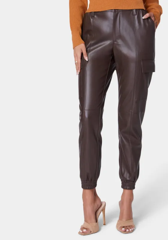 Vegan Leather Cargo Pocket Jogger sold by Bebe
