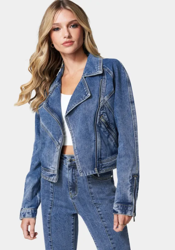 Moto Denim Jacket sold by Bebe