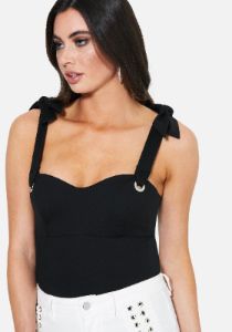 Tie Shoulder Bodysuit sold by Bebe