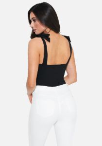 Tie Shoulder Bodysuit sold by Bebe