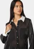Liquid Chiffon Satin Combo Blouse sold by Bebe