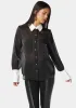 Liquid Chiffon Satin Combo Blouse sold by Bebe