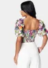 Puff Sleeve Front Keyhole Woven Top sold by Bebe