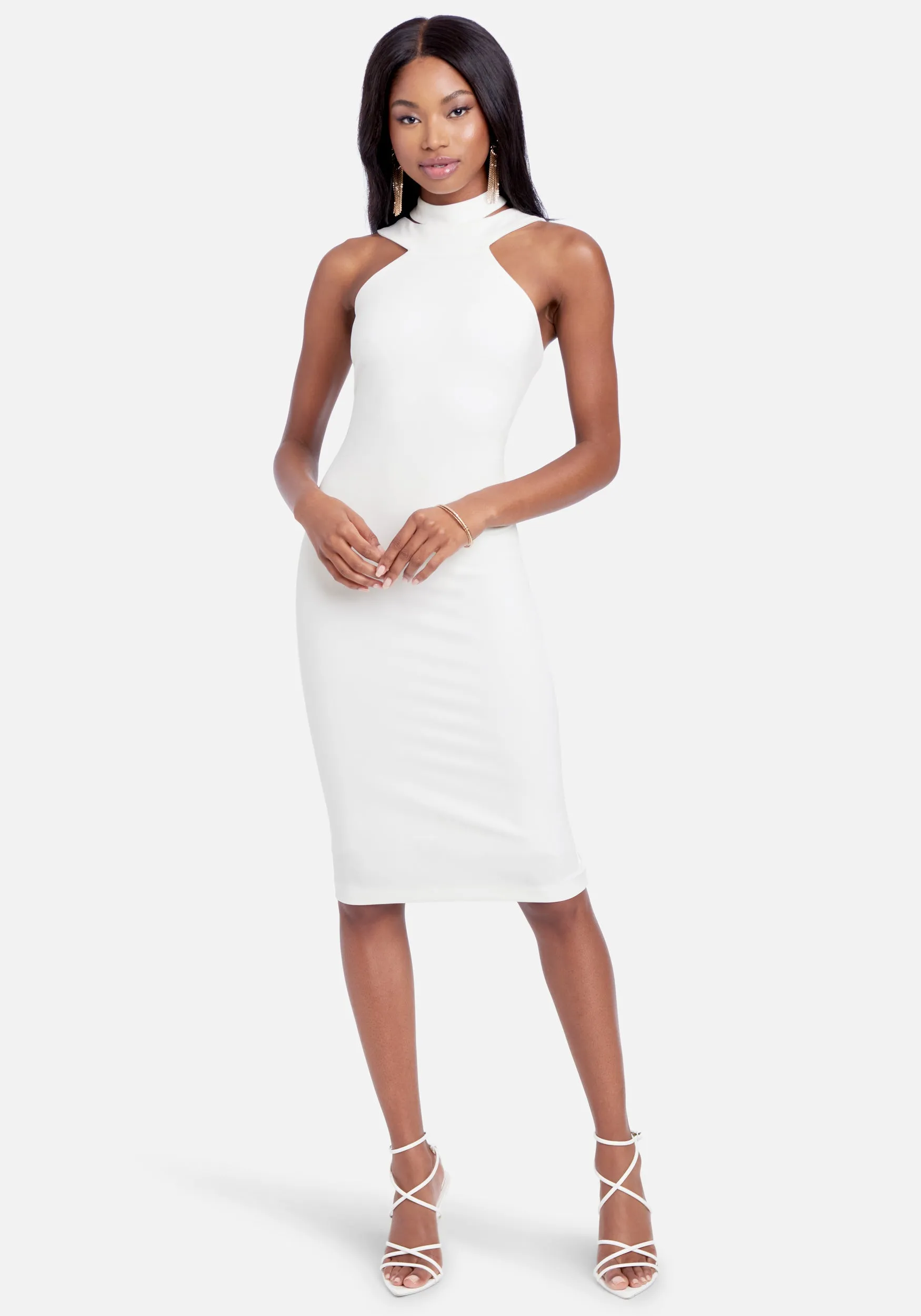 Halterneck Bodycon Midi Dress sold by Bebe