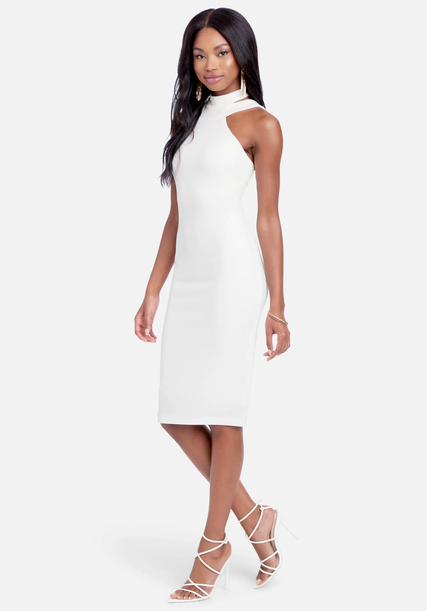 Halterneck Bodycon Midi Dress sold by Bebe product image thumbnail 2