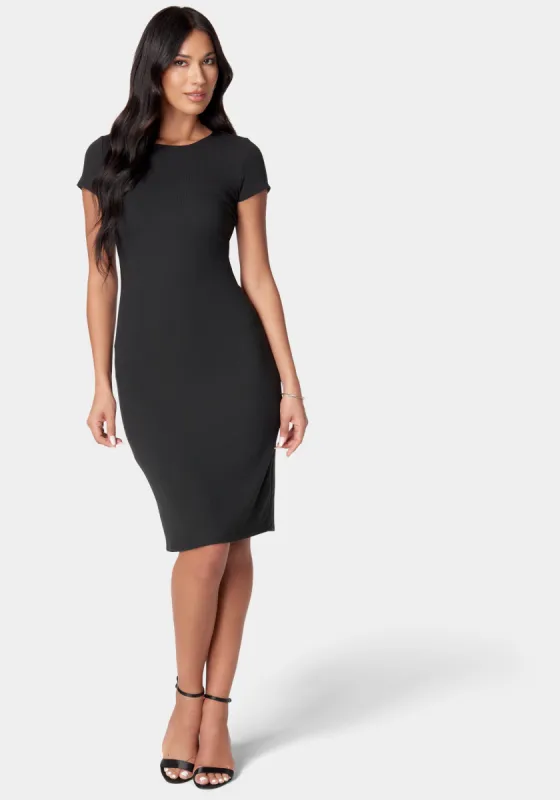 Short Sleeve Midi Rib T-Shirt Dress sold by Bebe