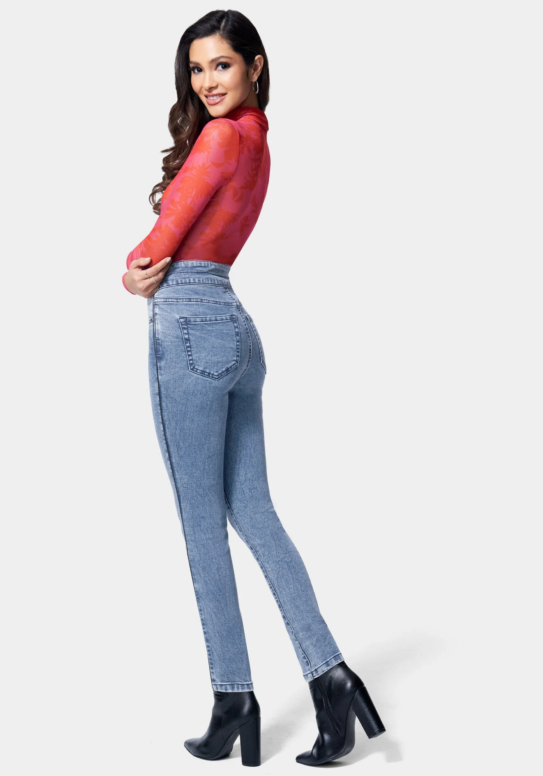 High Waist Skinny Leg Jeans sold by Bebe product image thumbnail 3