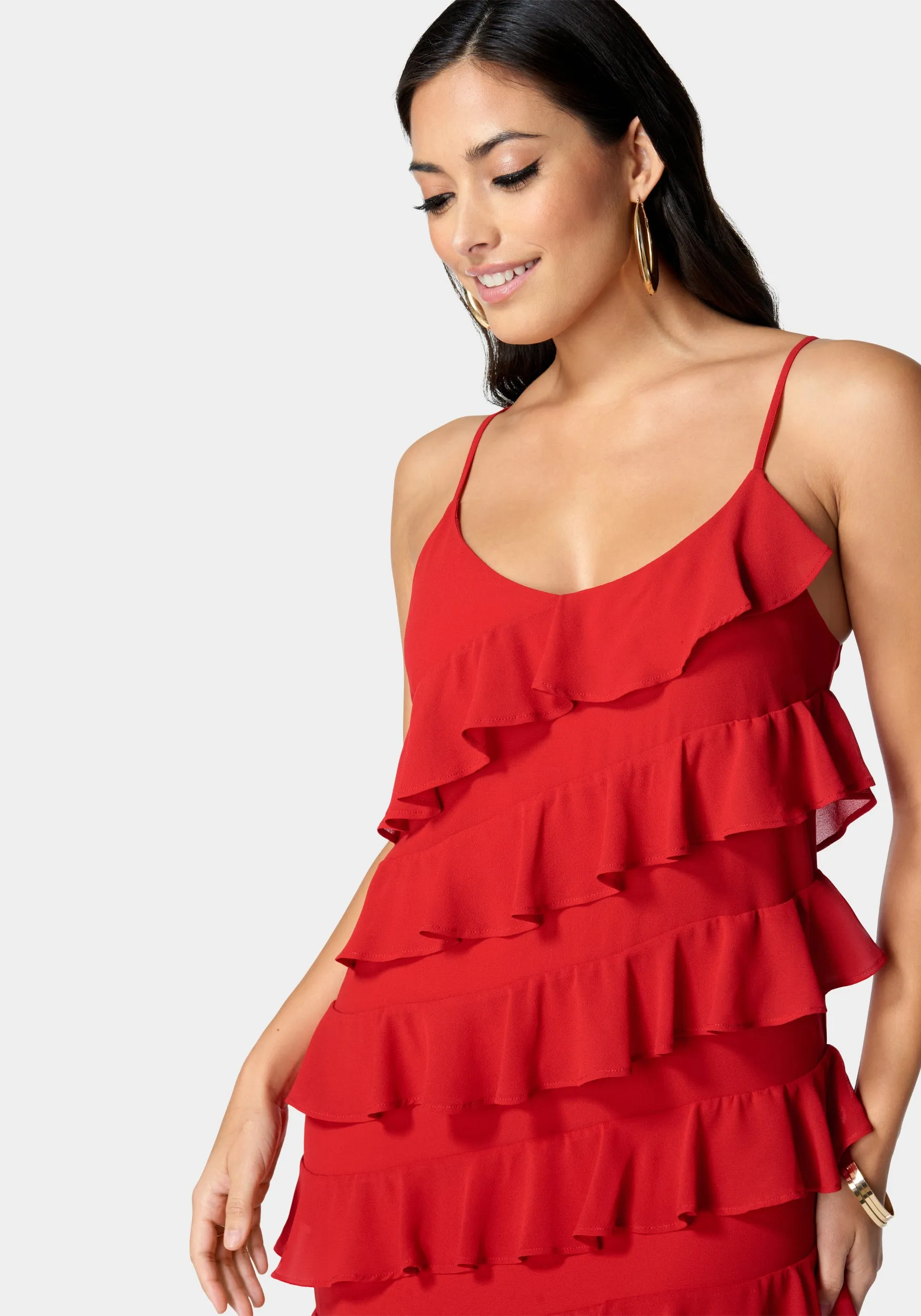Ruffle Side Slit Maxi Dress sold by Bebe product image thumbnail 4