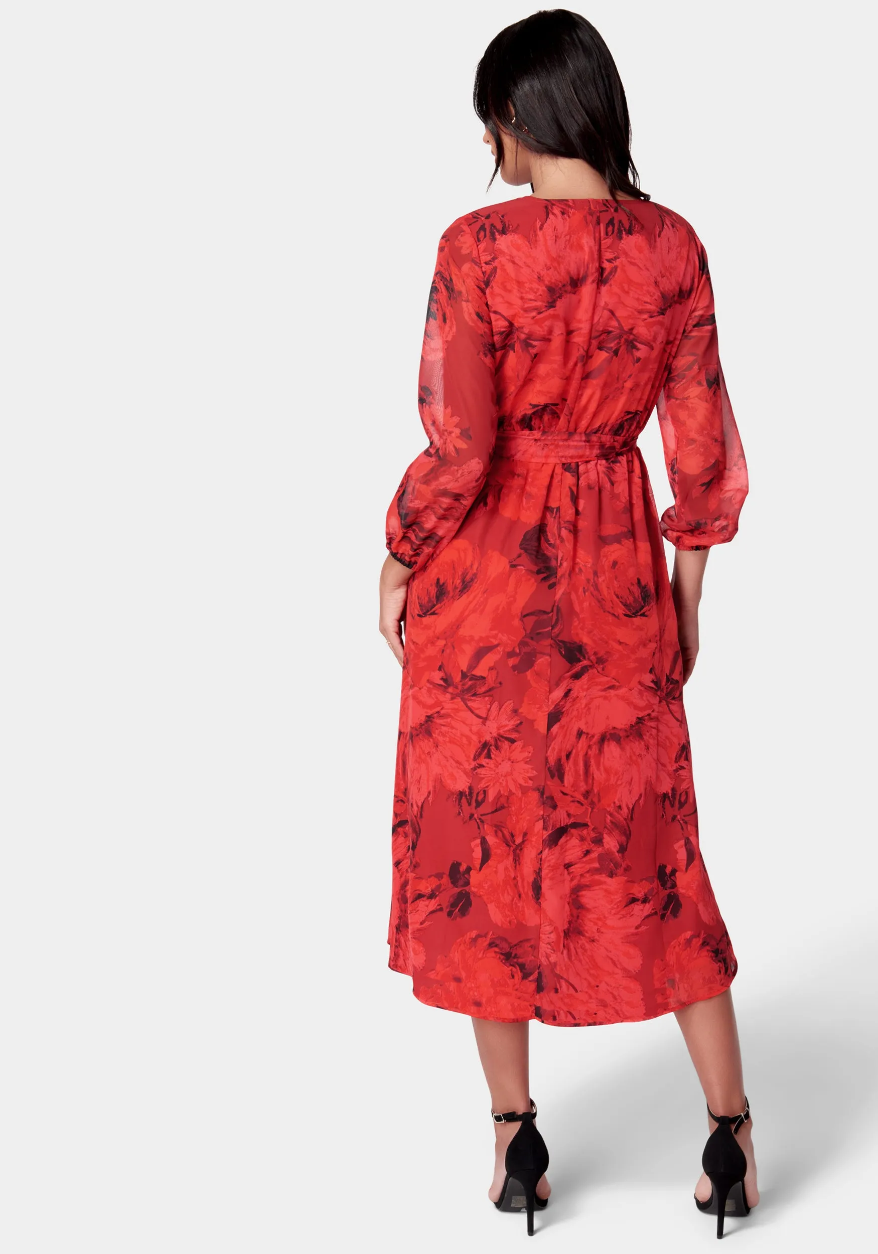 Printed Wrap Midi Dress sold by Bebe product image thumbnail 3