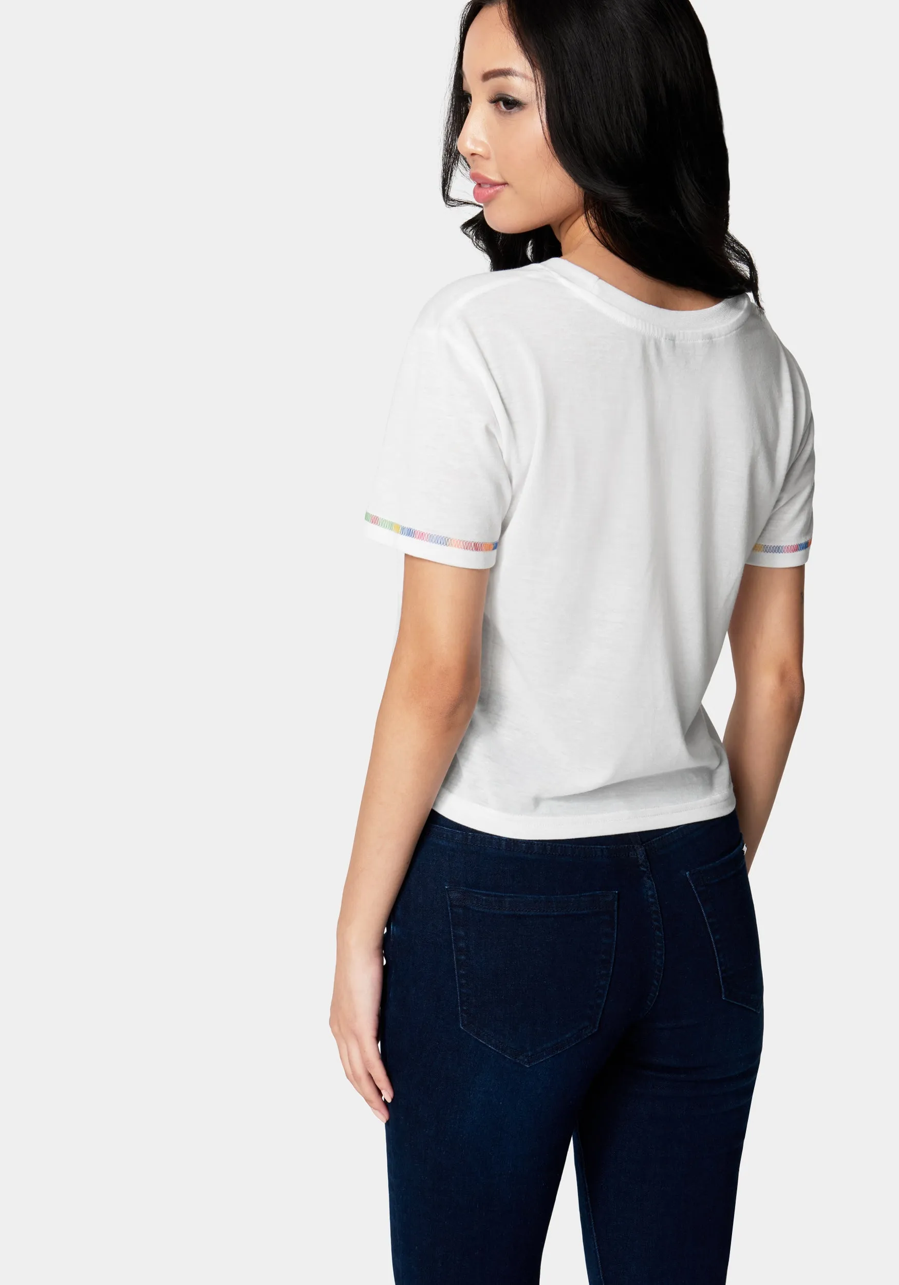 Bebe Logo Rainbow Coverstitch Tee sold by Bebe product image thumbnail 3