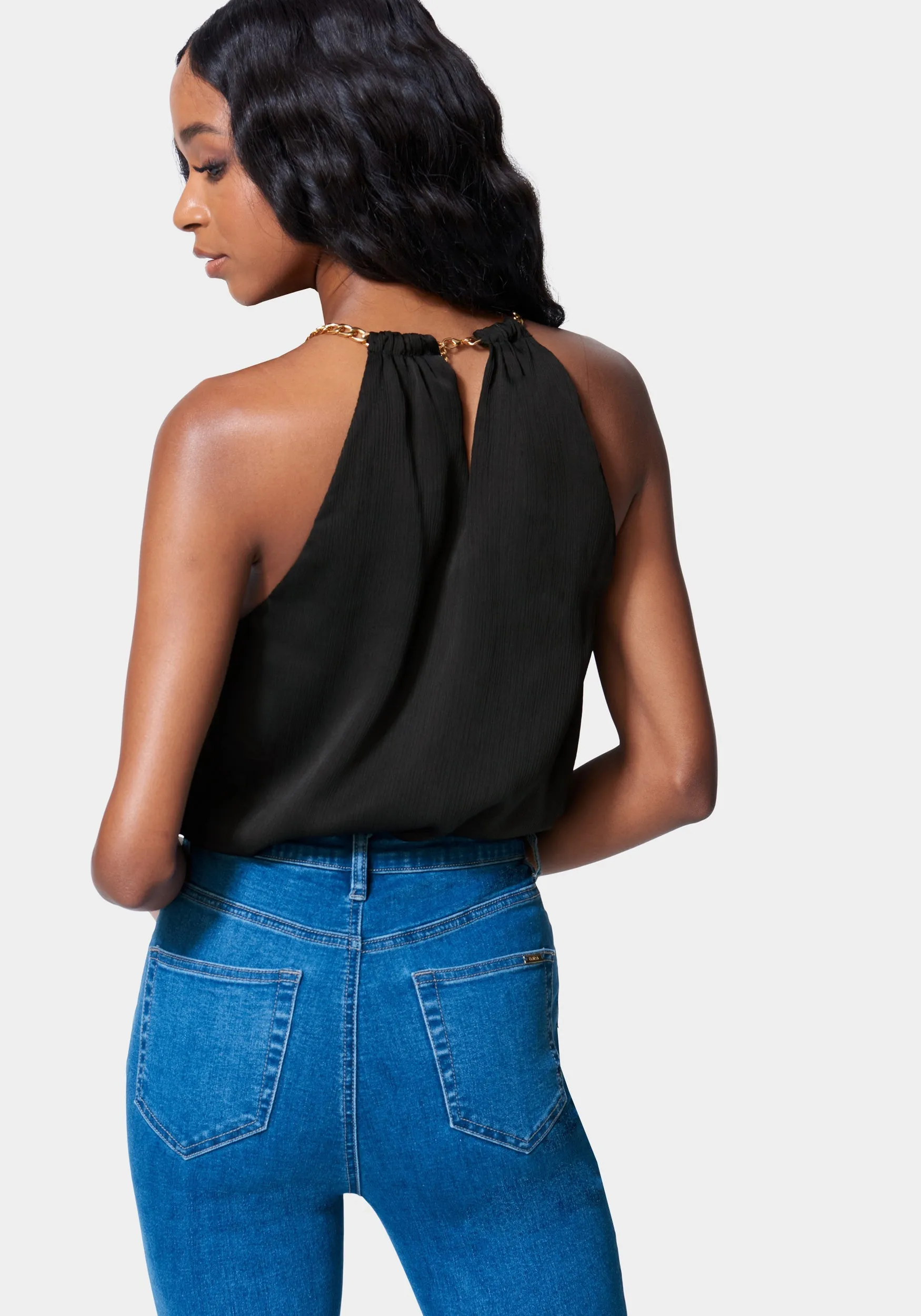 Neckline Trim Detail Blouson Bodysuit sold by Bebe product image thumbnail 2