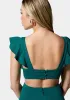 Open Back Ruffle Midi Dress sold by Bebe