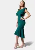 Open Back Ruffle Midi Dress sold by Bebe
