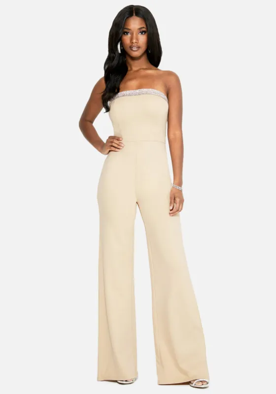 Strapless Wide Leg Ponte Jumpsuit sold by Bebe